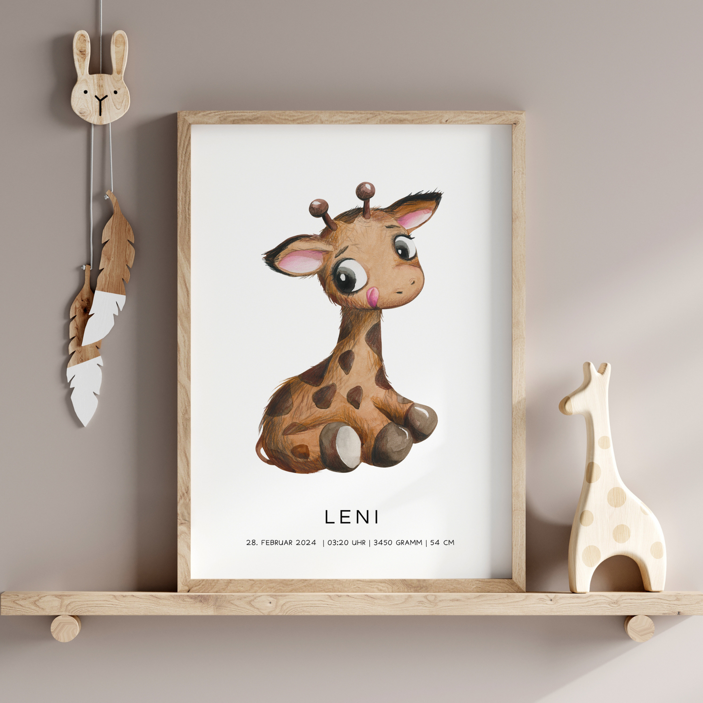 Kinderbild Giraffe personalisiert