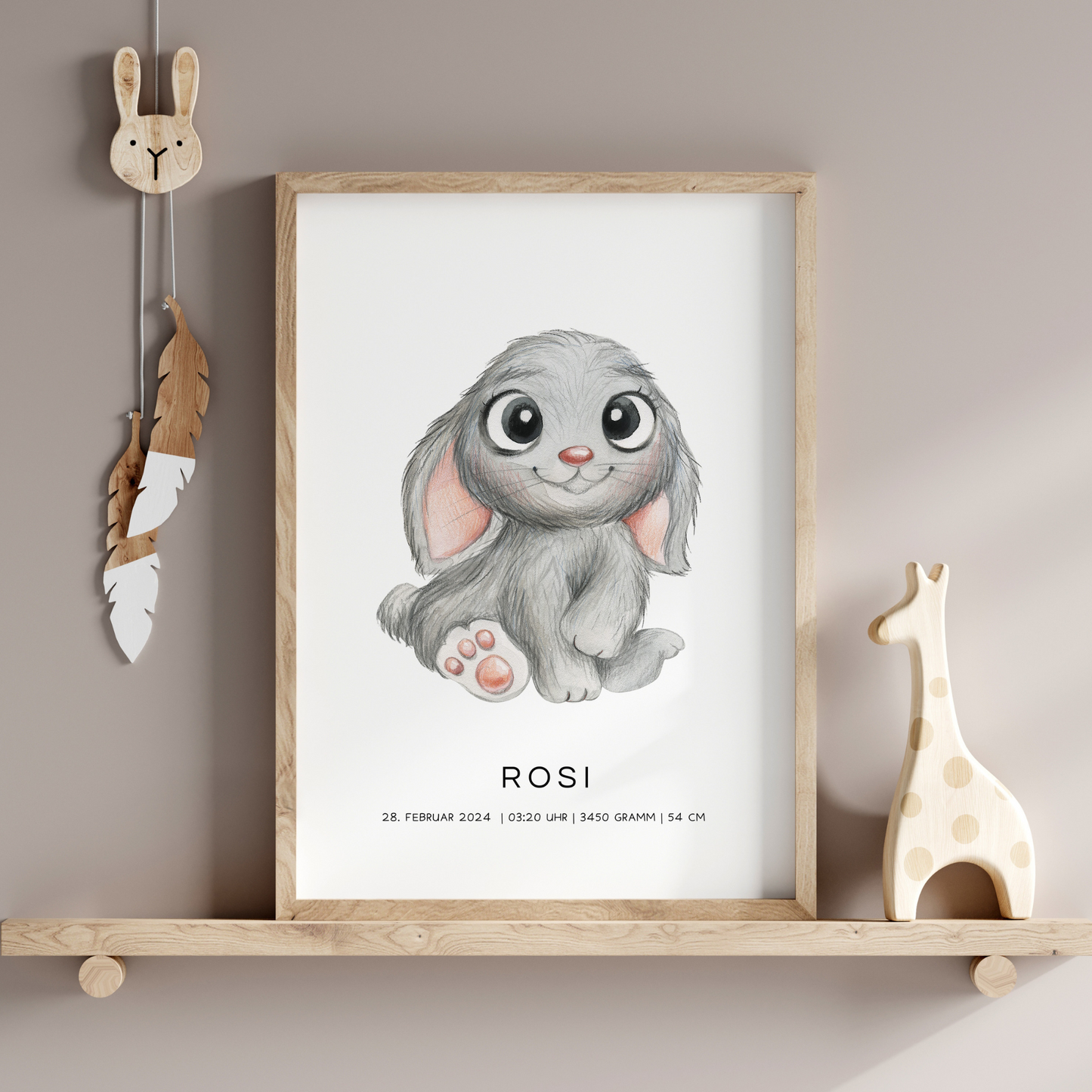 Kinderbild Hase personalisiert
