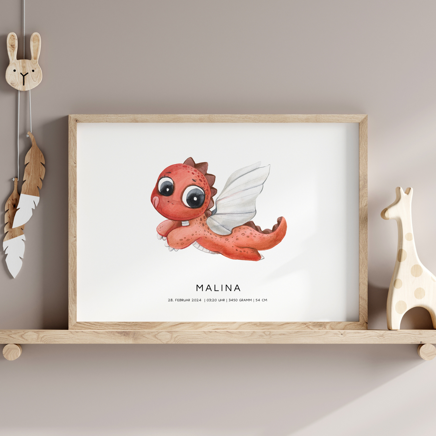 Kinderbild Drache personalisiert