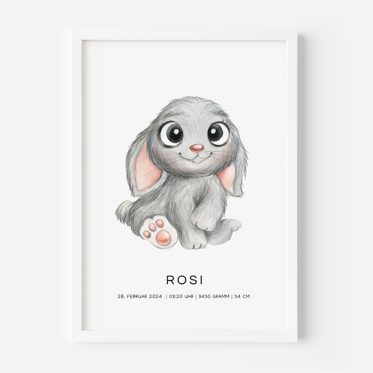 Kinderbild Hase personalisiert
