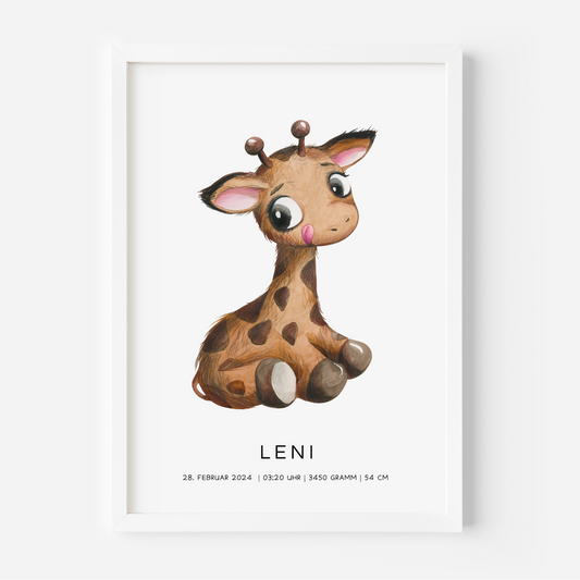 Kinderbild Giraffe personalisiert