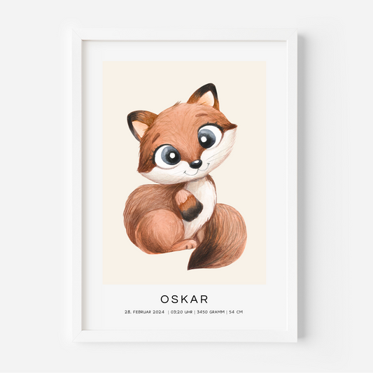 Kunstdruck Fuchs personalisiert